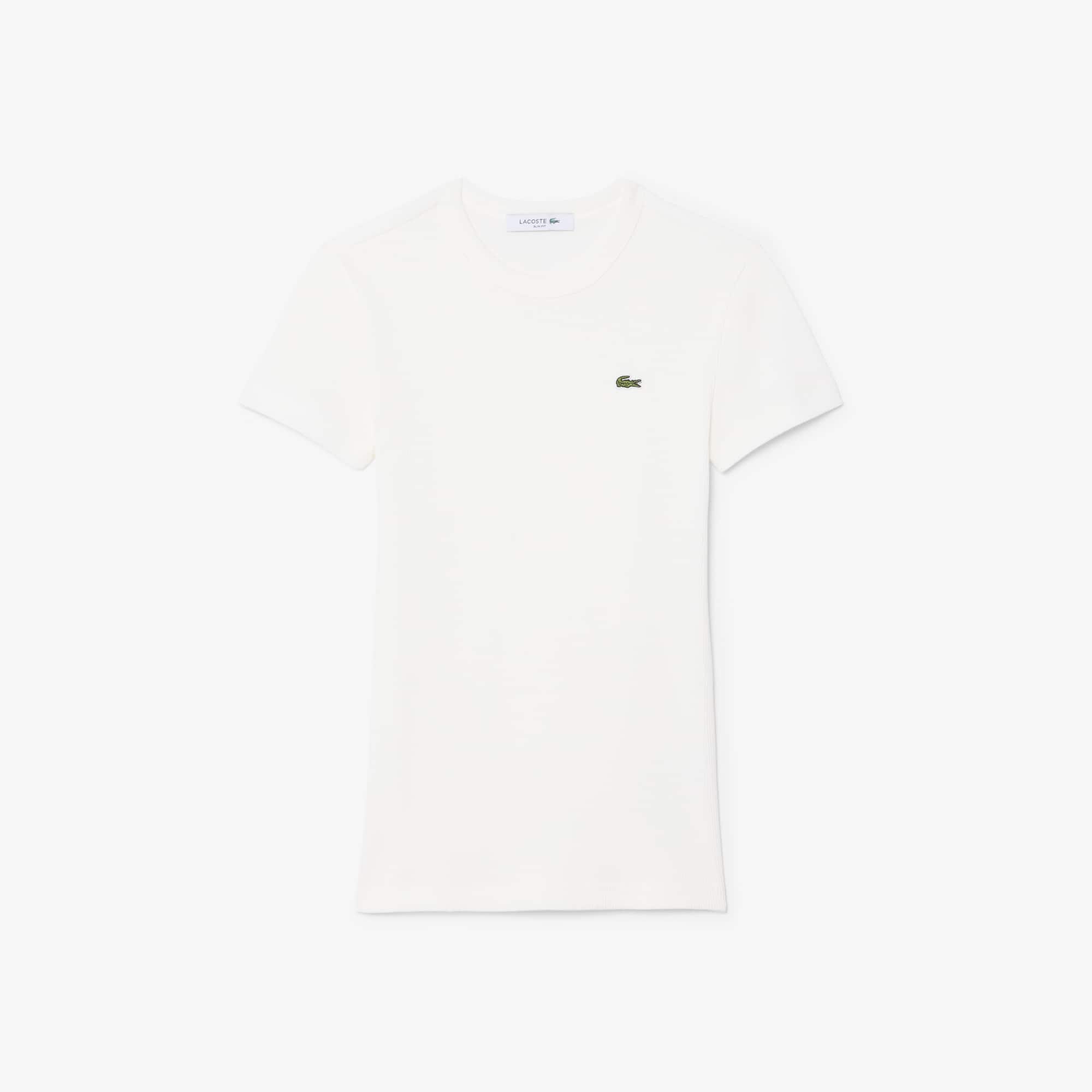 Women's Slim Fit Ribbed Cotton T-Shirt