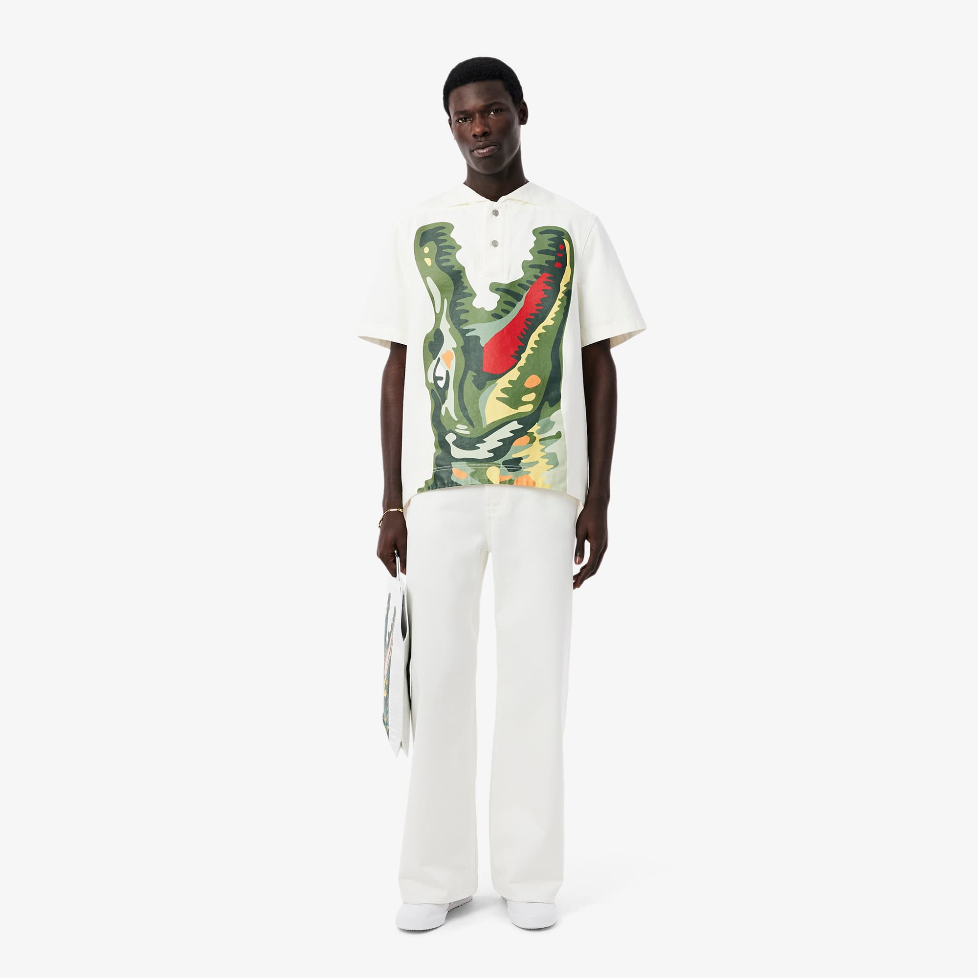 Men's Runway Print Oversized Denim Polo - All Polos - New In 2026