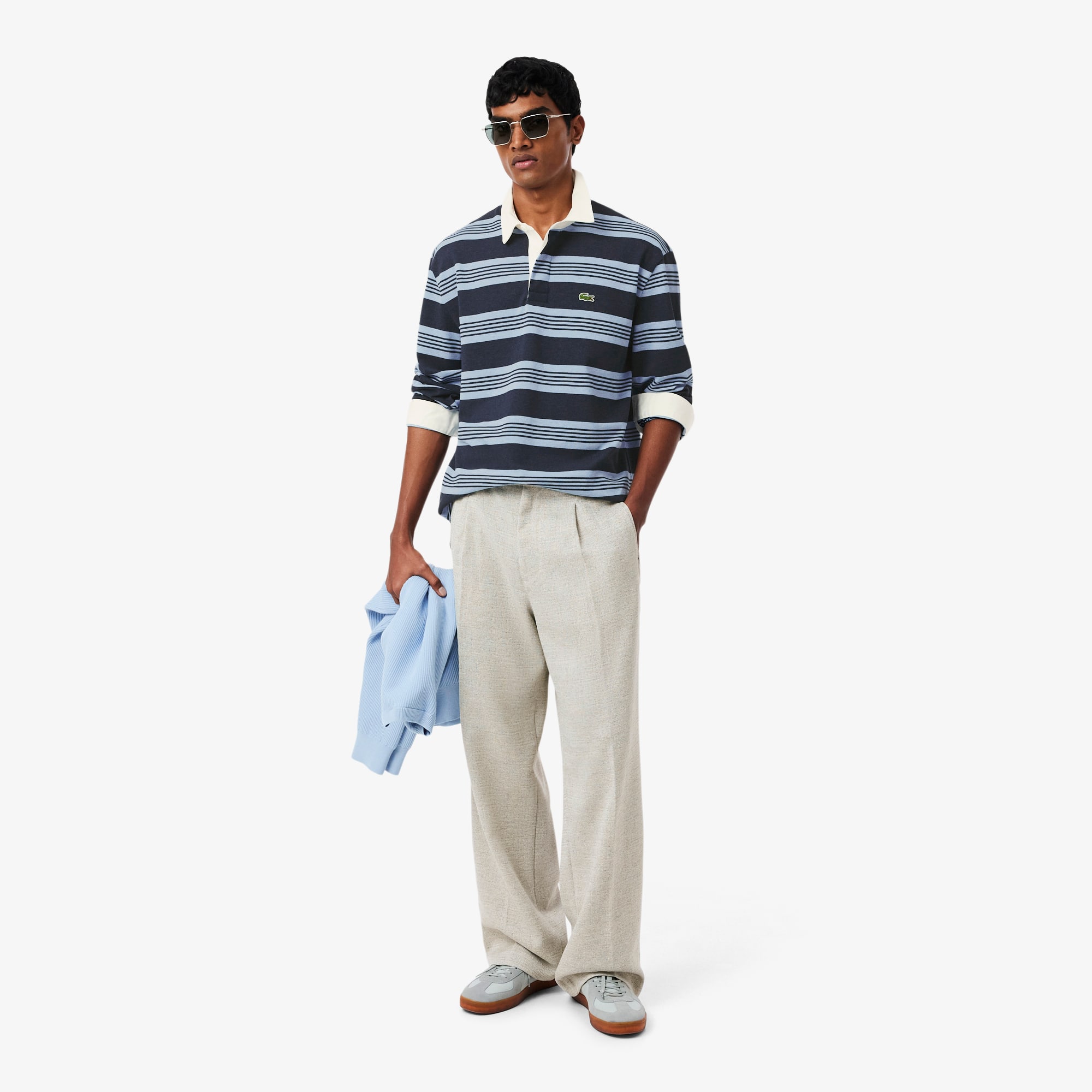 Relaxed Fit Striped Piqué Rugby Polo - Polo Shirts - New In 2026