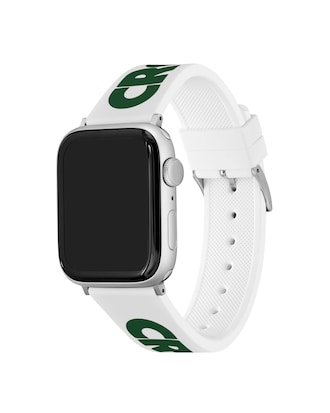 Unisex Croc Print White Silicone Apple Watch Strap