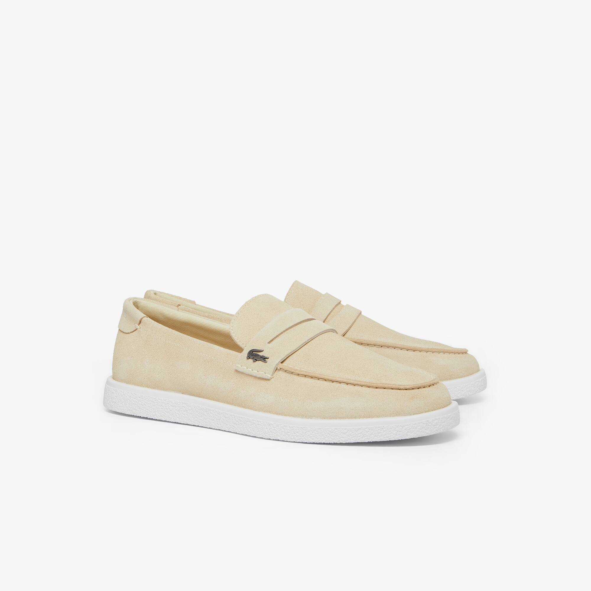 LACOSTE Argon Suede Shoe Loafer Logo Driver Heel Tan CJSO806 Mens SZ 11.5 EUR 45 Lacoste Concours Tassle 7 Moccasin Driver Loafer Shoe - Navy  main image 3