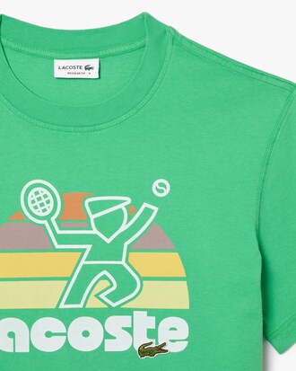 Men's Washed Effect Tennis Print T-Shirt
