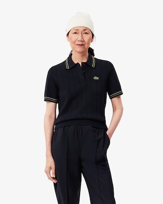 Women's Made In France Ribbed Cotton Polo