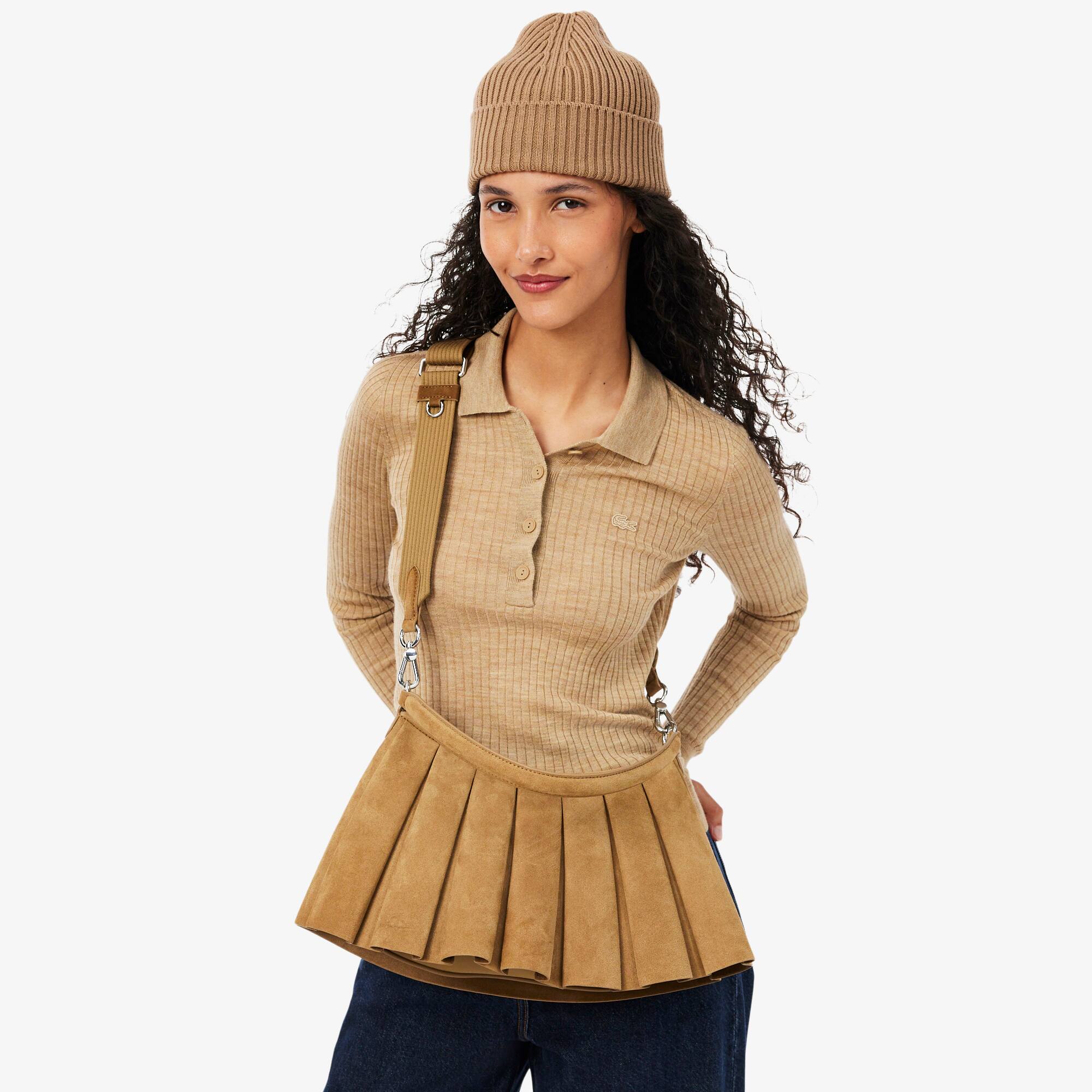 Medium Lenglen Suede Leather Purse