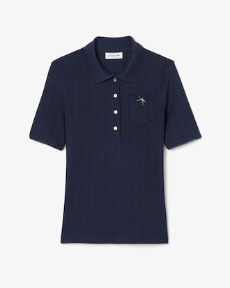 Women's Slim Fit Pointelle Branded L.12.D Polo