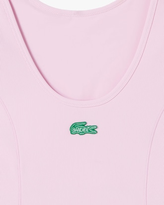 Women's Lacoste x Bandier Short Sleeve Crop Top