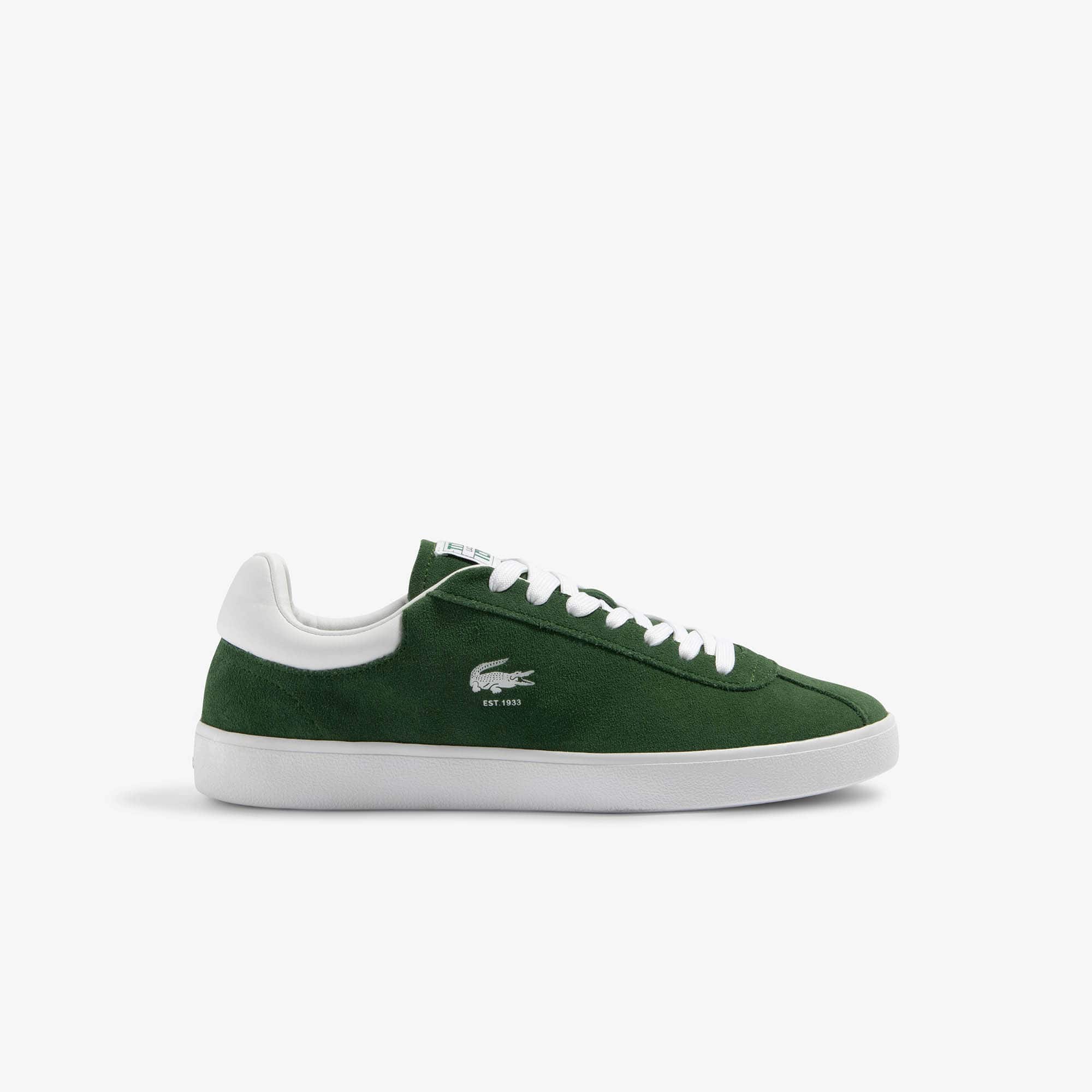 【LACOSTE】 ★ Base Shot Premium Leather Sneakers ★ Green Men's Baseshot Leather Sneakers - Sneakers - New In 2025