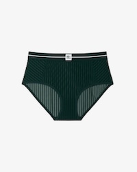 High Waist Velour Stripe Mesh Briefs