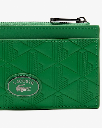 Men's Monogram Leather Zip Card Holder