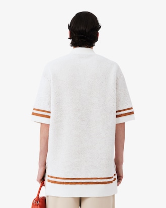 Runway Boucl&eacute; Knit Polo Collar Sweater