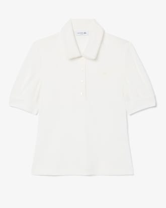 Slim Fit Puffed Sleeve Fluid Jersey Polo Shirt