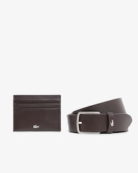 Men's Leather Belt & Card Holder Gift Set