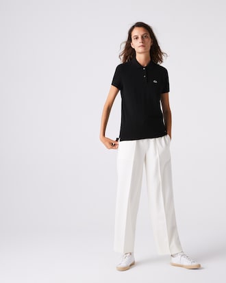 Polo femme regular fit en petit piqué de coton souple