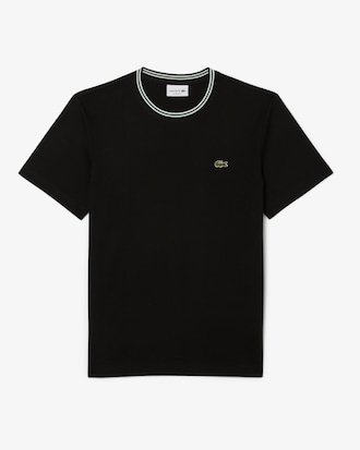 Men's Regular Fit Ribbed Collar Cotton T-Shirt