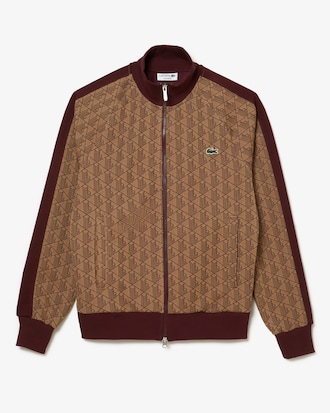 Men's Regular Fit Monogram Zip-Up Sweatshirt