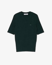Short Sleeved Ribbed Cotton Sweater