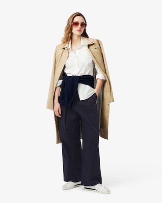 Pantalones el&aacute;sticos de pierna ancha para mujer