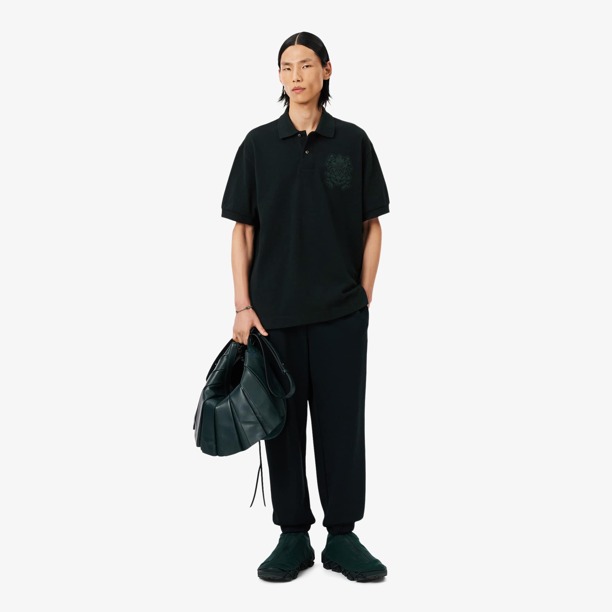 Runway Loose Fit Shield Piqué Polo Shirt - Polo Shirts - New In
