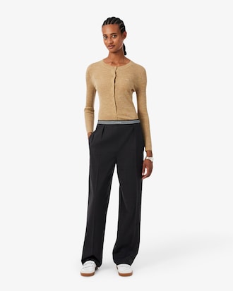 Oversized Wool Blend Pleated Pants