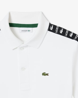 Branded Stripe Cotton Pima Polo Shirt