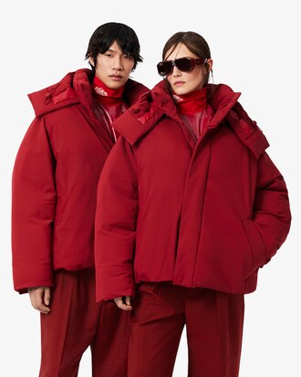 Runway High Neck Hooded Puffed Jacket