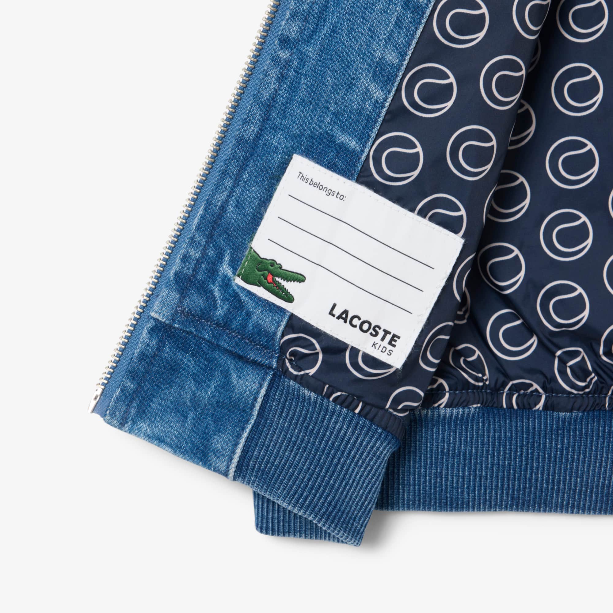 Padded Badge Accent Denim Bomber Jacket