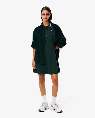 Women's Stretch Polo Collar Skater Dress