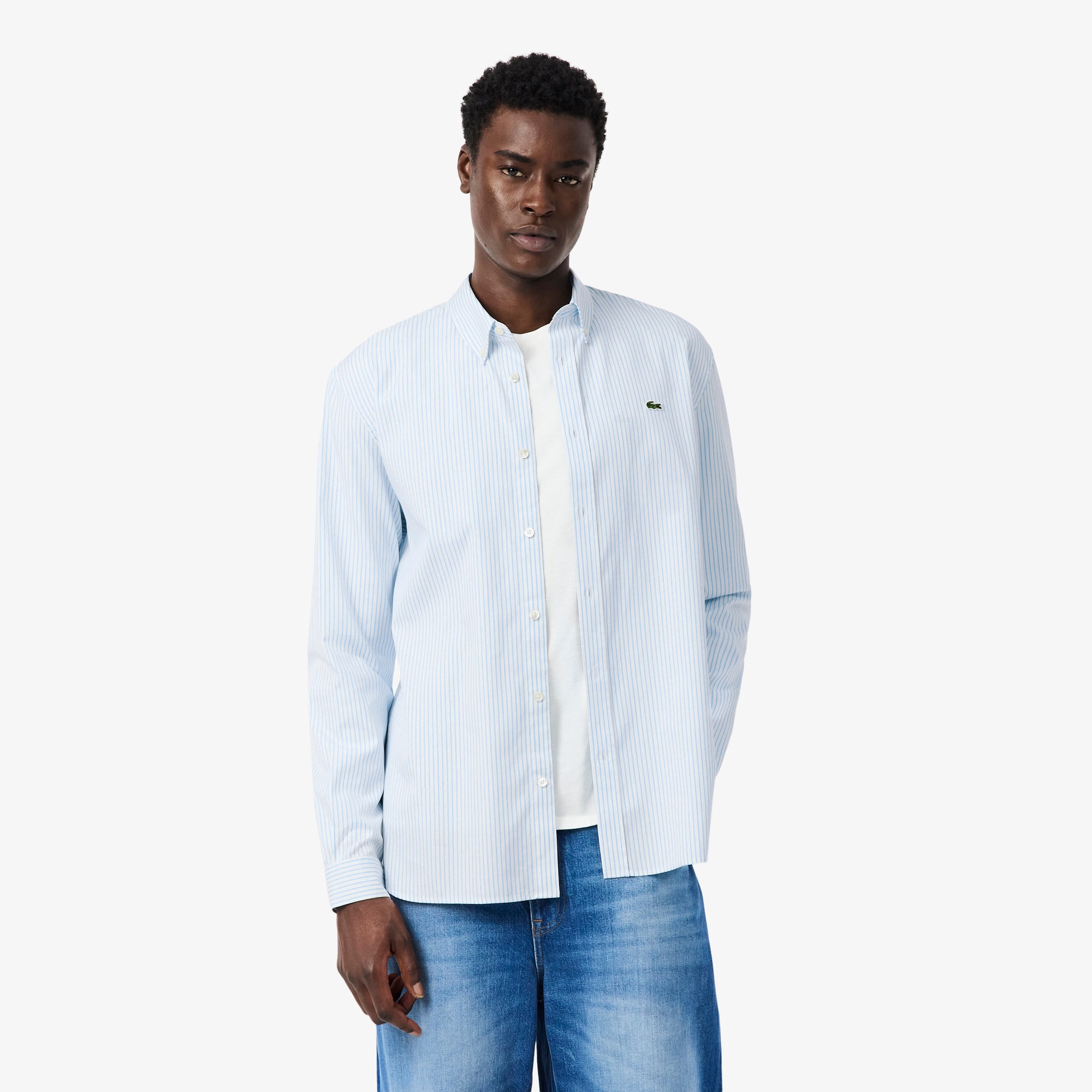 Lacoste Men's Regular Fit Striped Pinpoint Shirt