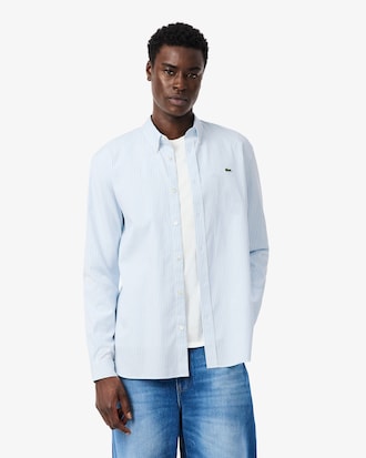 Men's Regular Fit Striped Pinpoint Shirt