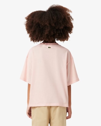 Girls' Oversized Print Cotton T-Shirt   