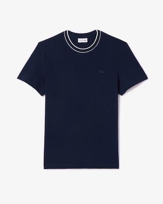 Men's Stretch Piqué Striped Collar T-Shirt
