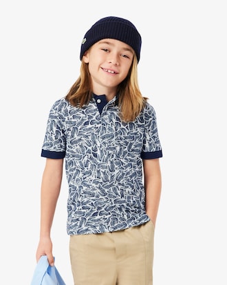 Crocodile Print Piqu&eacute; Polo Shirt