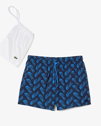 Traje de baño con estampado de poliéster reciclado de Lacoste para hombre