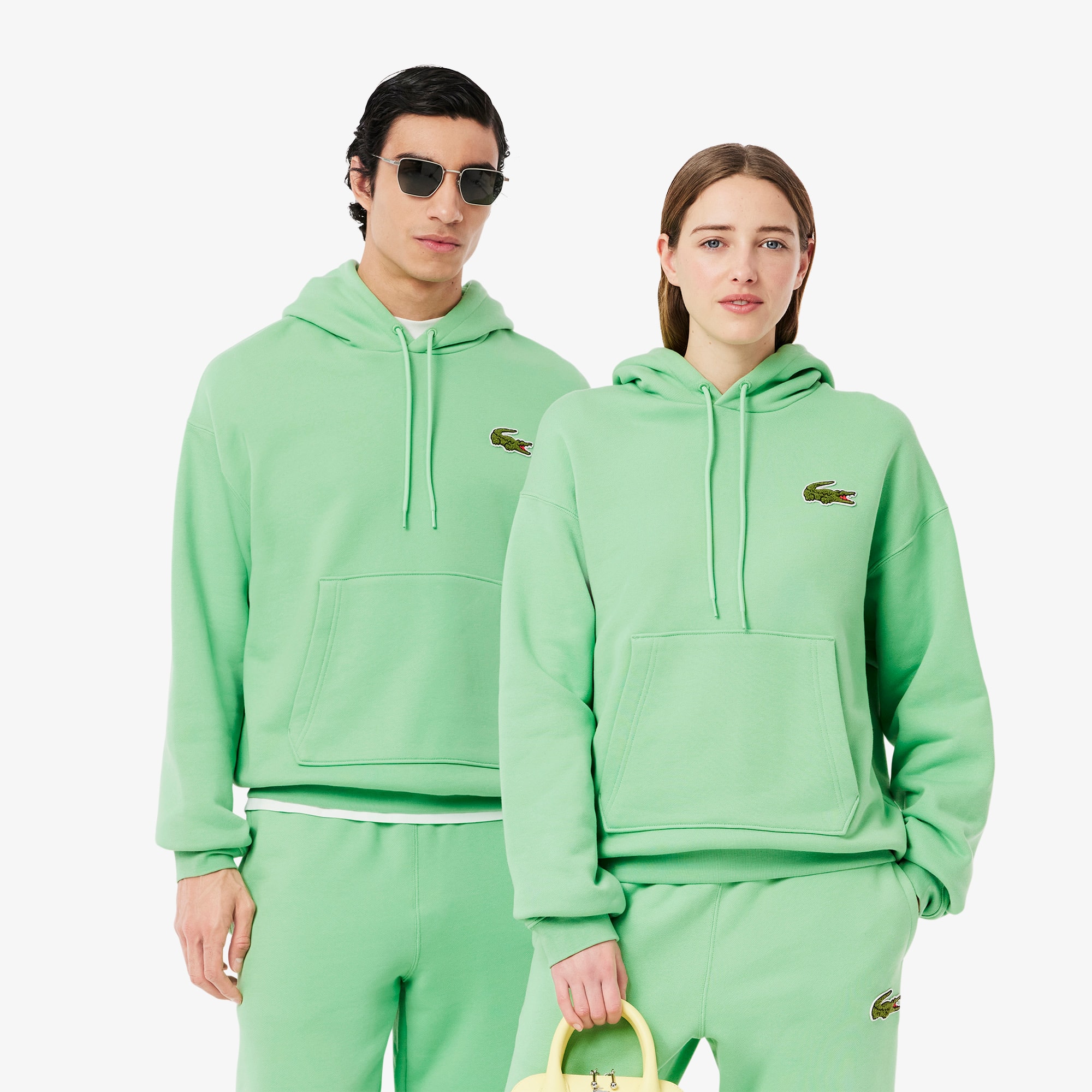 Lacoste Unisex Loose Fit Badge Accent Hoodie