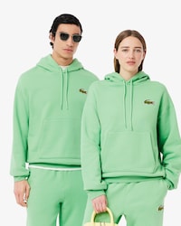 Unisex Loose Fit Badge Accent Hoodie
