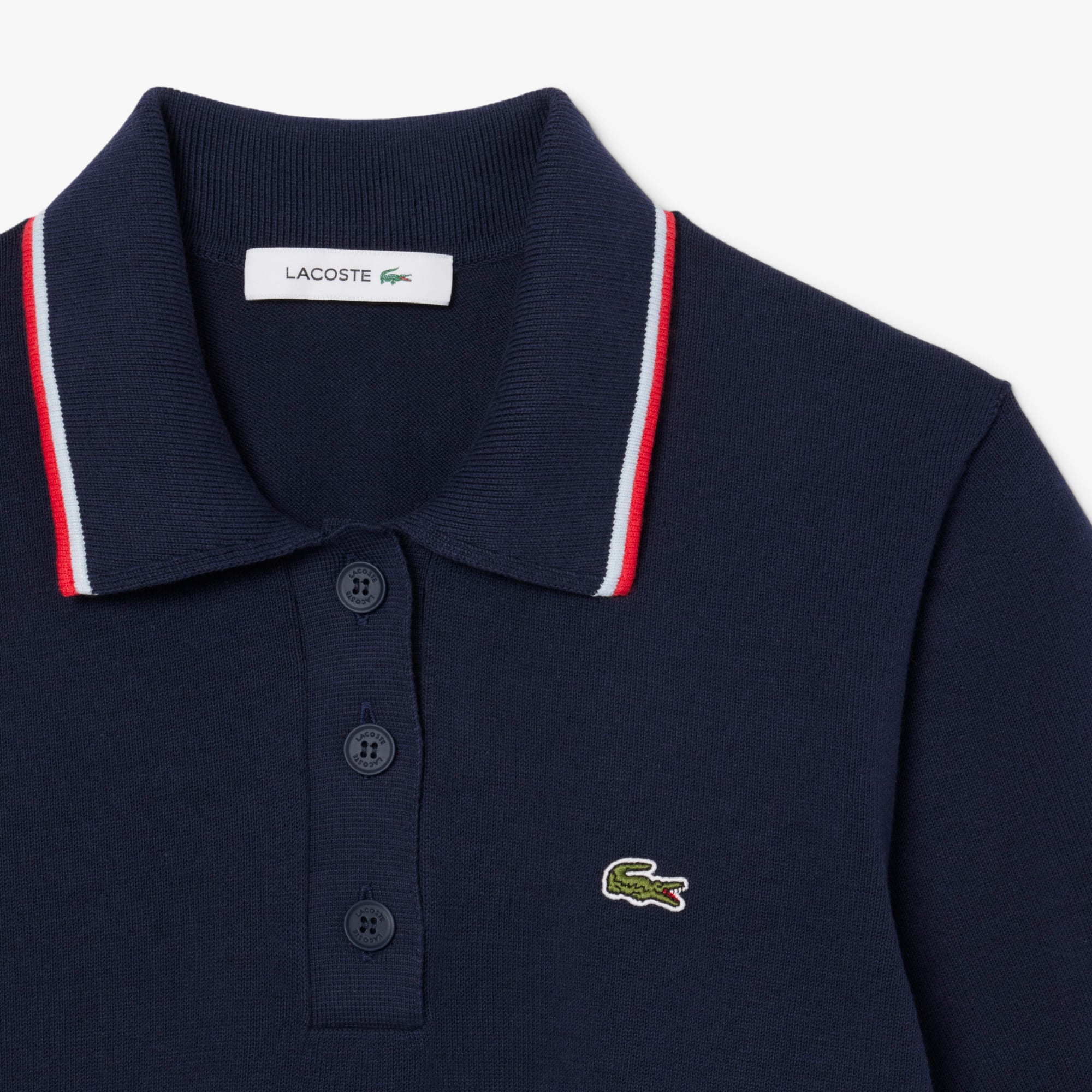Tシャツ・カットソー LACOSTE Woman Polo Shirt Navy PF7839 166 Lacoste Polo Neck Navy Blue Women's T-Shirt - PF7839-00-166