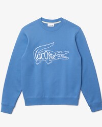 Men&rsquo;s Crew Neck Embroidered Crocodile Cotton Fleece Sweatshirt