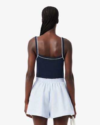 Contrast Accent Cotton Tank Top