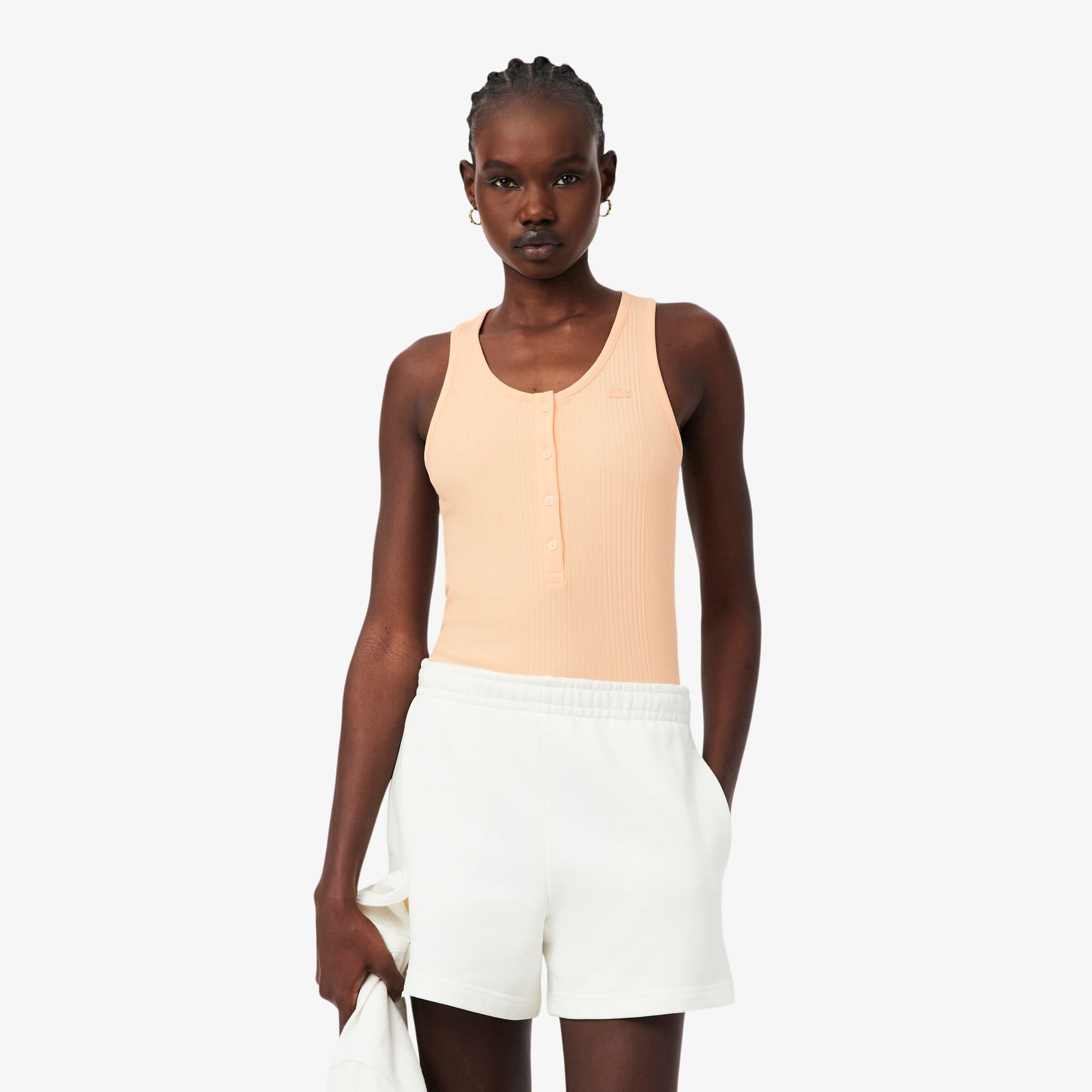 Lacoste Slim Fit Ribbed Cotton Tank Top