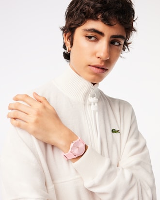 Women's Crocodelle 3 Hands Pink Silicone Watch