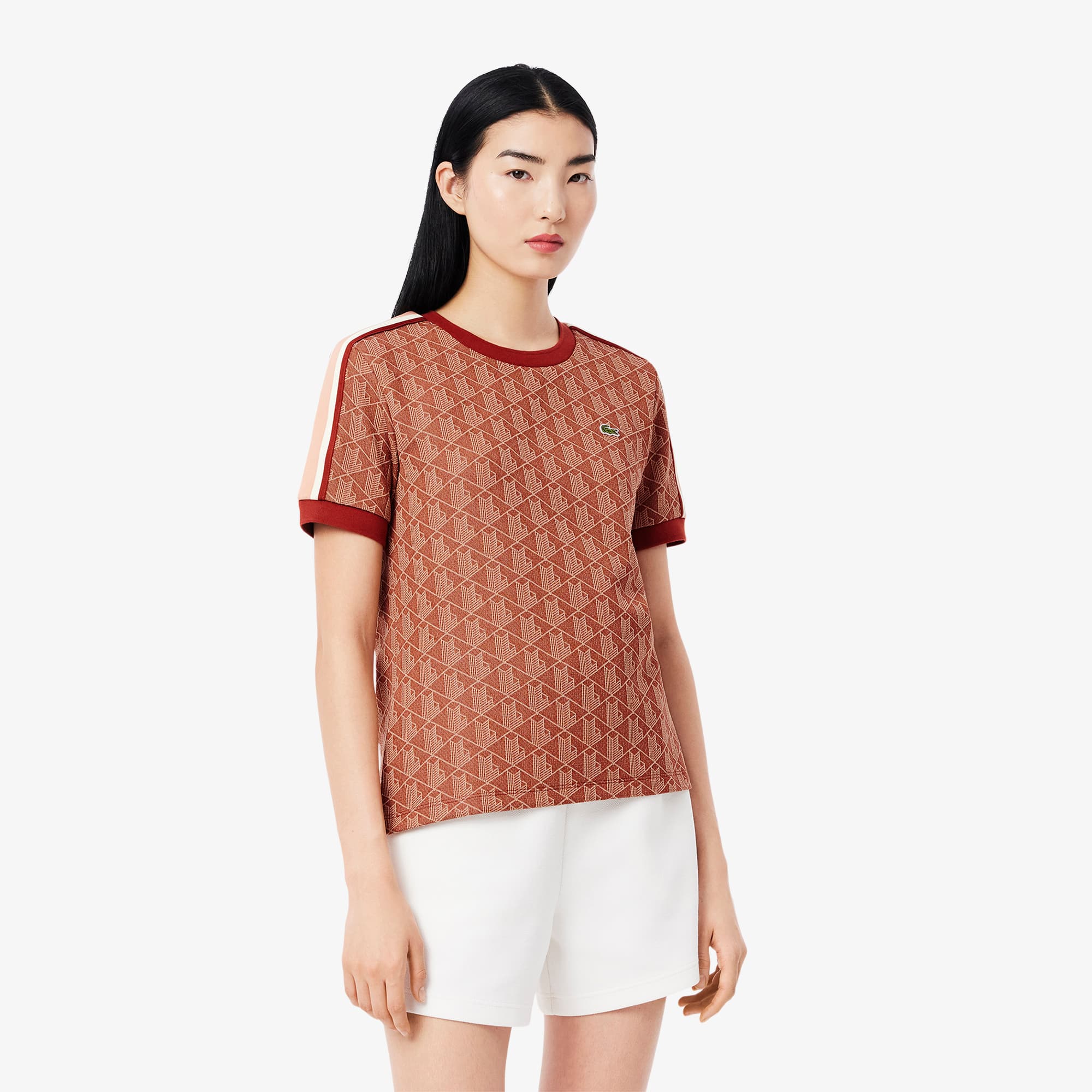 Women's Slim Fit Monogram T-Shirt - T-Shirts & Tops - New In Women's Slim Fit Monogram T-Shirt - T-Shirts & Tops - New In