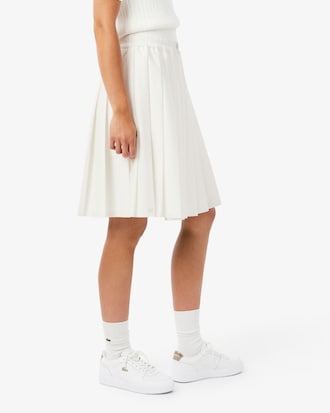 Pleated Petit Piqu&eacute; Effect Midi Skirt