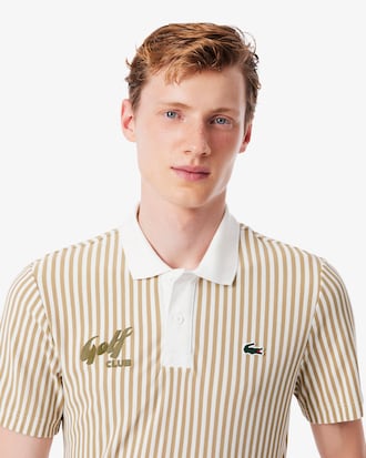Men's Thermo-Regulating Striped Golf Polo