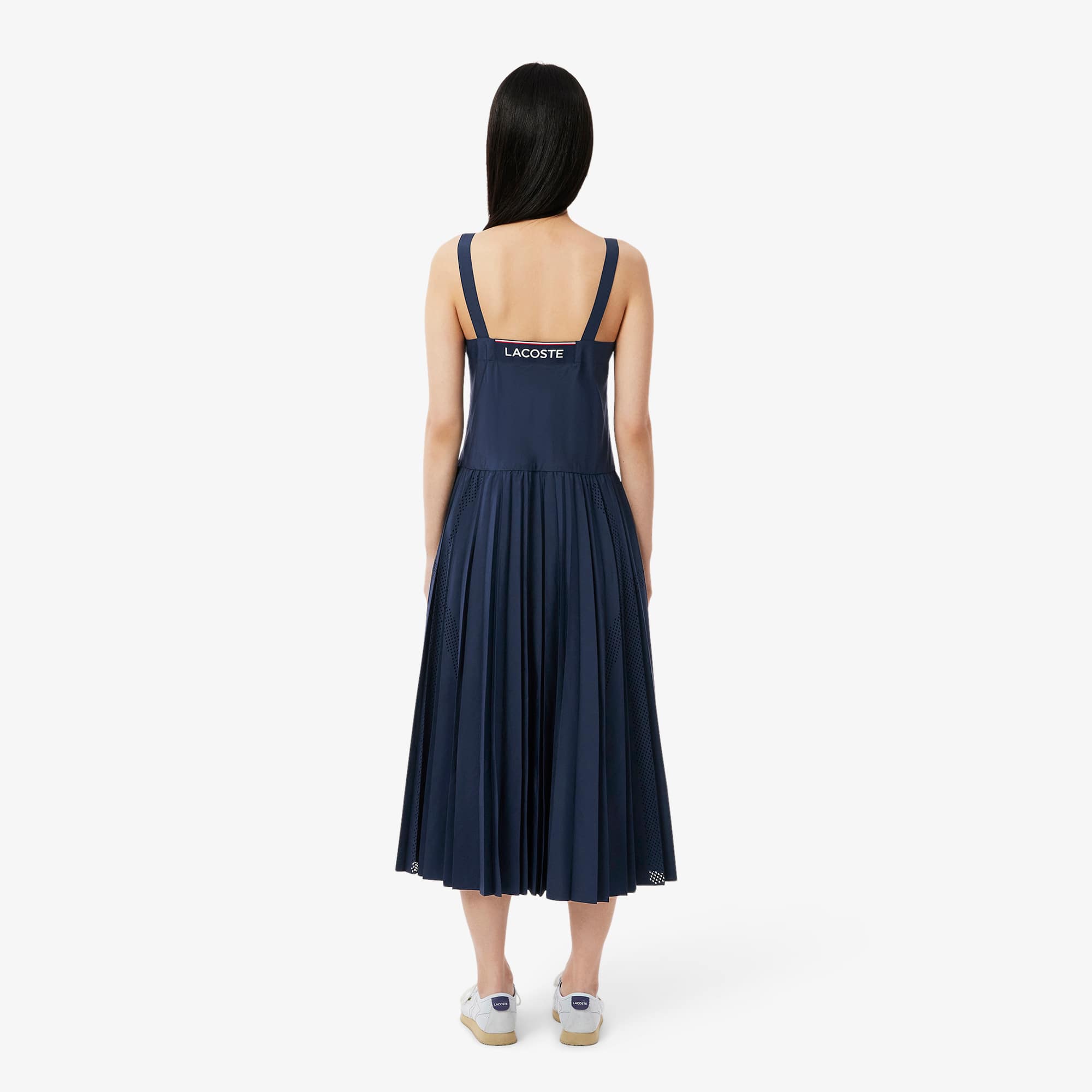ワンピース LACOSTE Woman Dress Blue EF0508 166 Women's Sleeveless Pleated Dress - Dresses - New In 2025