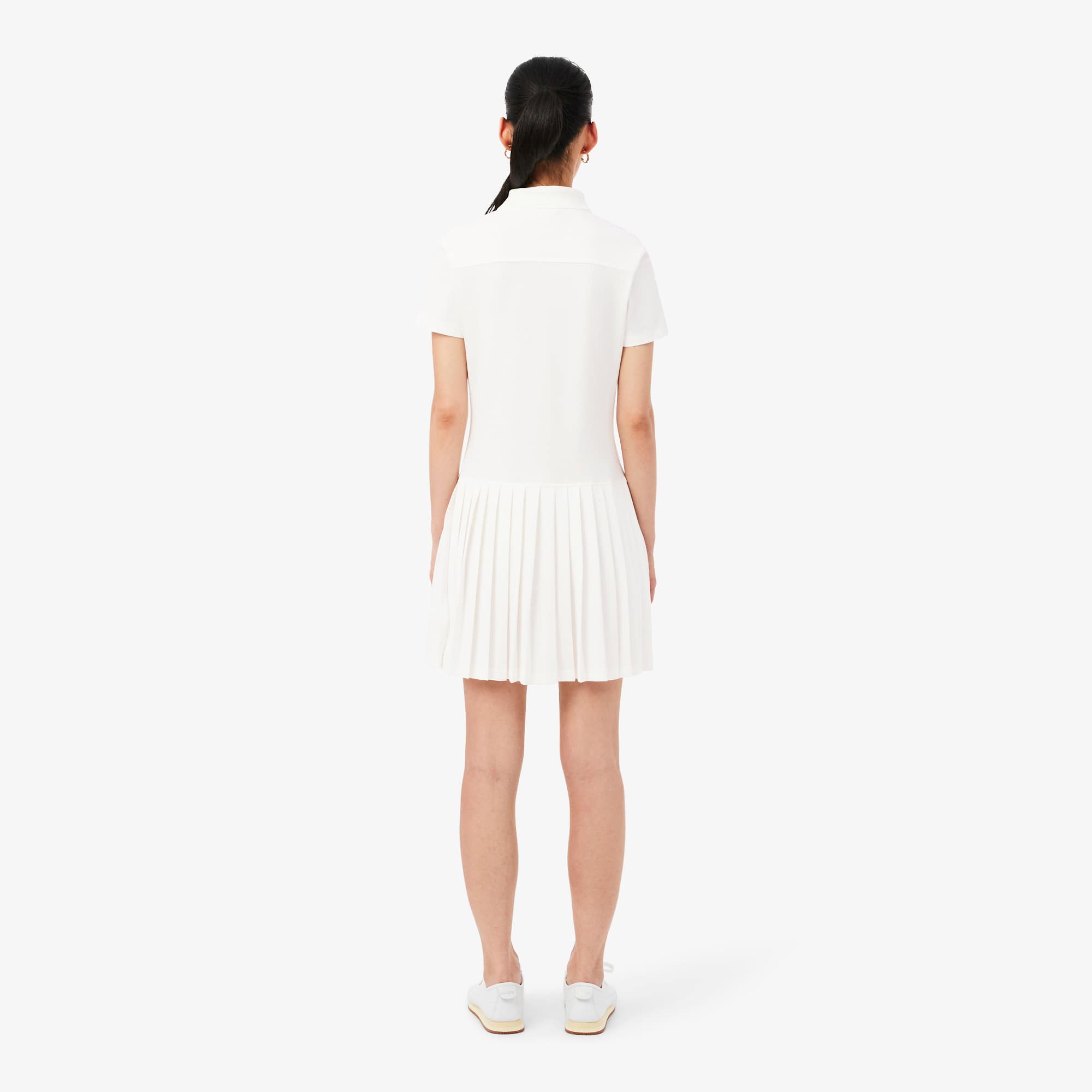 Stretch Piqué Pleated Polo Dress - Dresses - New In 2026 | Lacoste