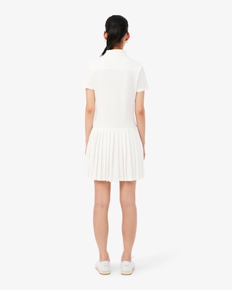 Stretch Piqu&eacute; Pleated Polo Dress