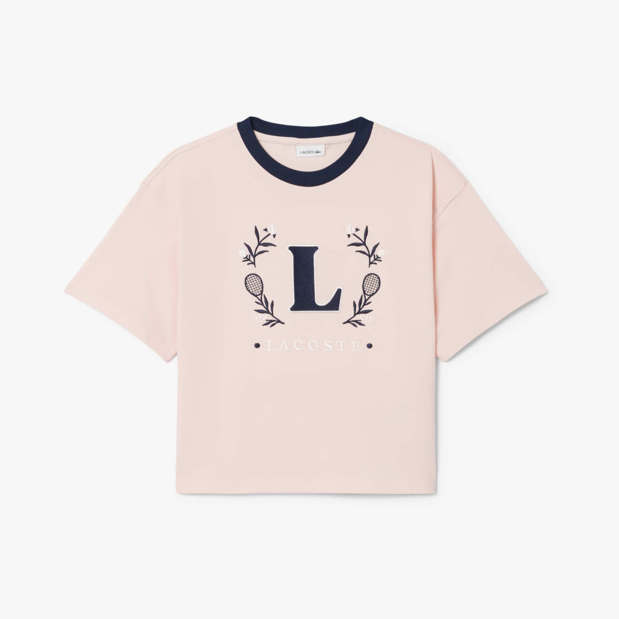 Contrast Badge Cotton T-Shirt