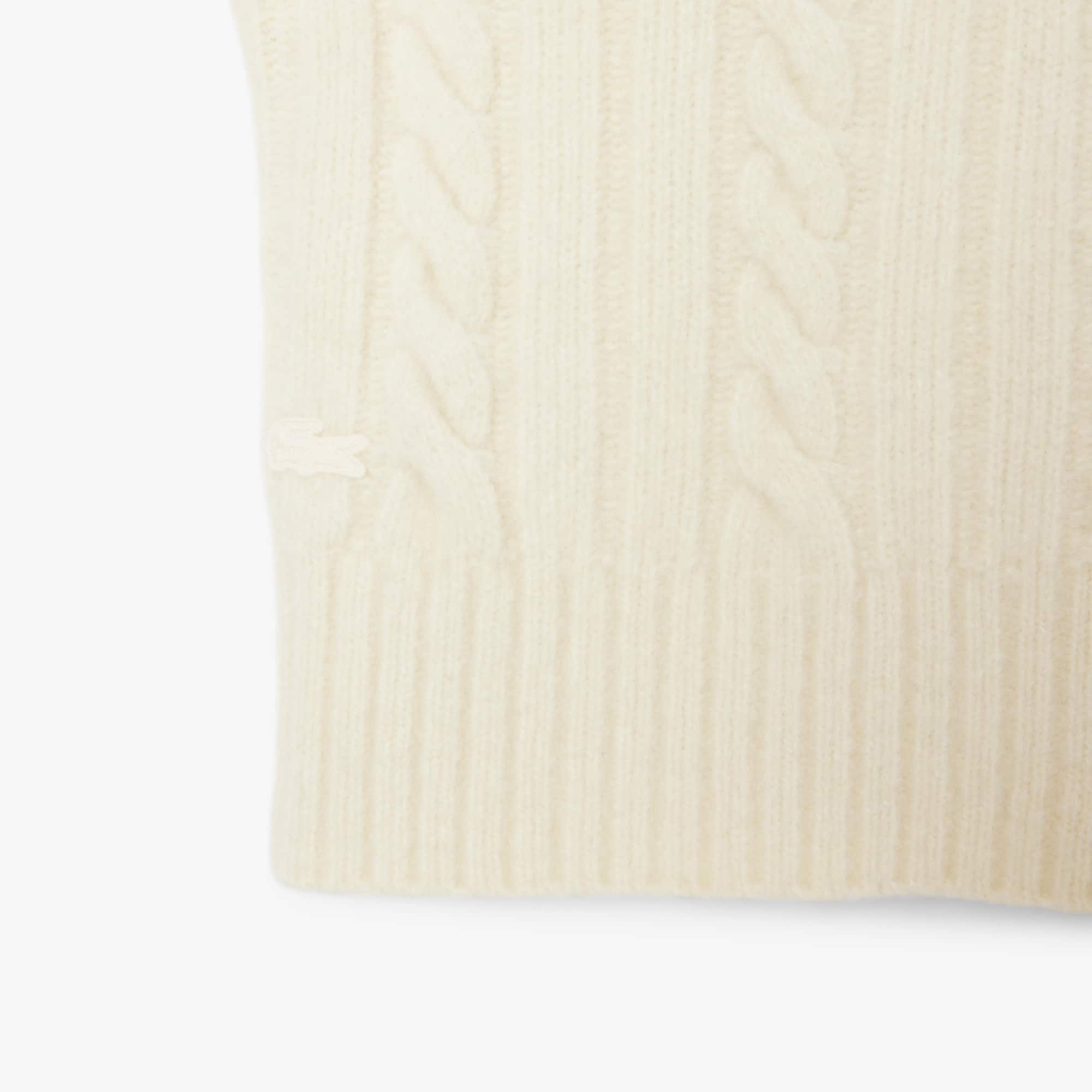 Women's Patchwork Effect High-Neck Wool Sweater