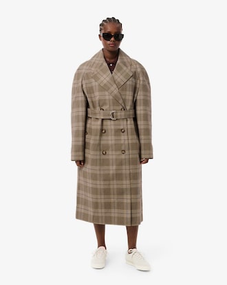 Women's Water-Repellent Plaid Wrap Coat