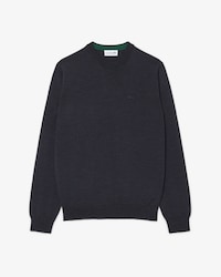 Pull &agrave; col rond en laine m&eacute;rinos unie